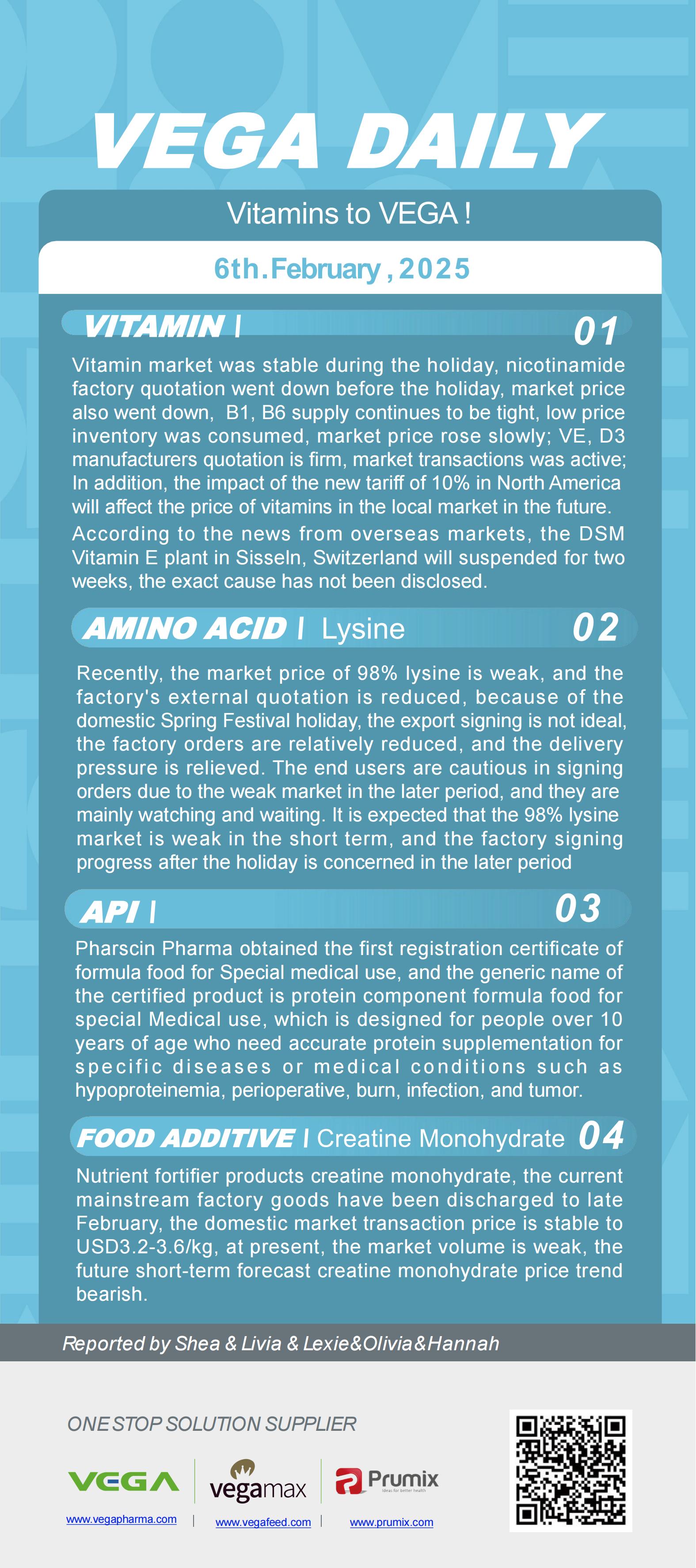 Vega Daily Dated on Feb 6th 2025 Vitamin Amino Acid APl Food Additives.jpg